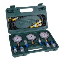 Excavator Hydraulic Pressure Gauge Testing Kit with Quick Connector Coupling and Plastic Box